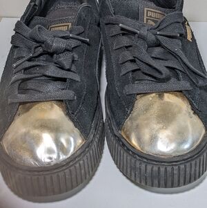 The Puma Suede Platform Gold W in size 9